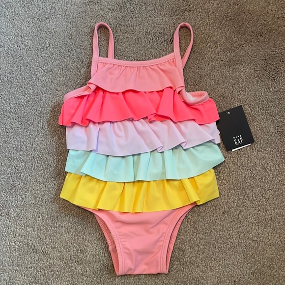 Ruffled Baby Girl Bathing Suit - Picture 1 of 3